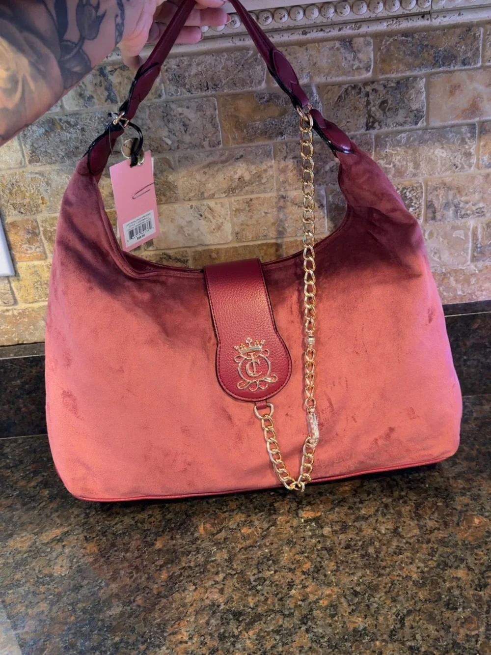 Juicy Royal Crest Hobo in Cranberry Red